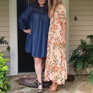 Floral bohemian button up dress xs jaase